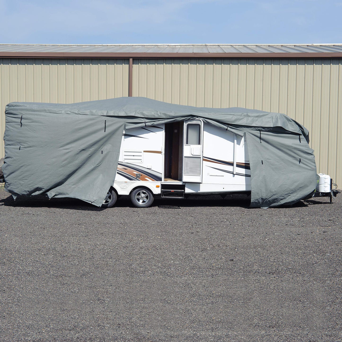 Budge Toy Hauler RV Covers Fits Toy Hauler RVs up to 25' Long (Gray, Polypropylene)