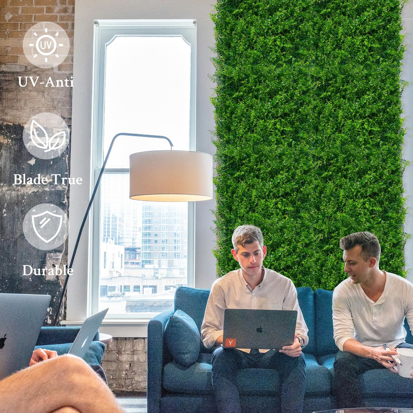 ODTORY Artificial Plants Hedge Wall Panels：54x120 Inch (45 sqft) UV-Anti Greenery Boxwood Fence Privacy Screen, Faux Ivy Grass Wall with Fake Leaves for Indoor Outdoor Background Covering