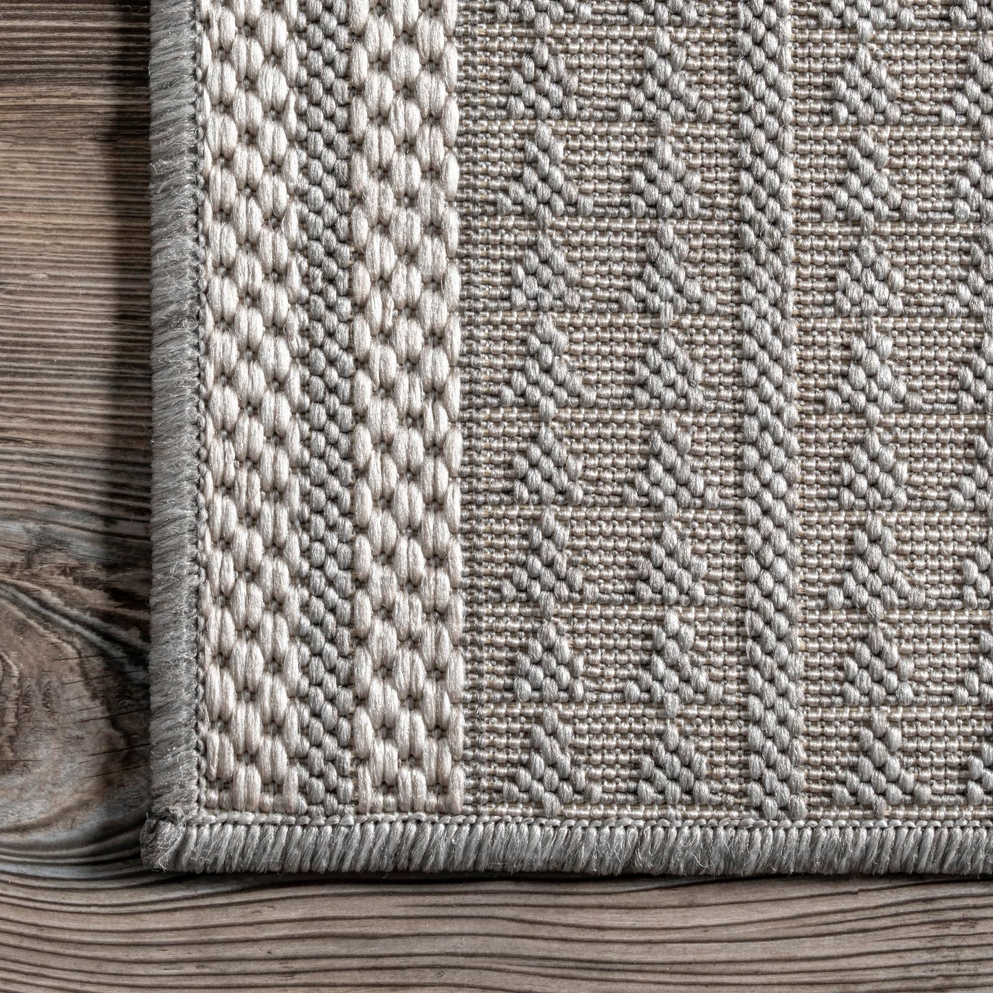 Nuloom Ranya Light Grey/Ivory, 8' Round, Tribal Geometric, Soft and Cozy, High Traffic, Stain Resistant, Easy Clean, Durable Area Rug for Indoor/Outdoor Patio, Deck, Porch, Garden, Courtyard