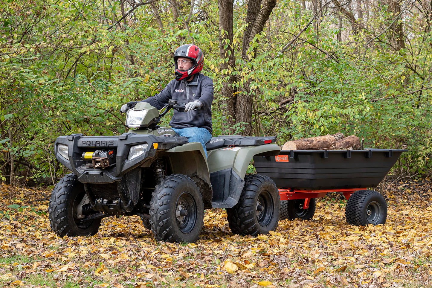 Agri-Fab Tow Behind Poly Dump Swivel Cart for ATV, UTV and Riding Lawn Mowers, 1000 lb Capacity, 17 Cu Ft Utility Trailer