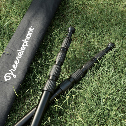 Green Elephant Camping Tarp Poles - Adjustable Aluminum Telescoping Tent Poles for Tarps, Canopy & Awning - Heavy Duty Collapsible Pole Set of 4 - Extends 8ft, Shrinks to 2ft - Caravan & Beach Shade