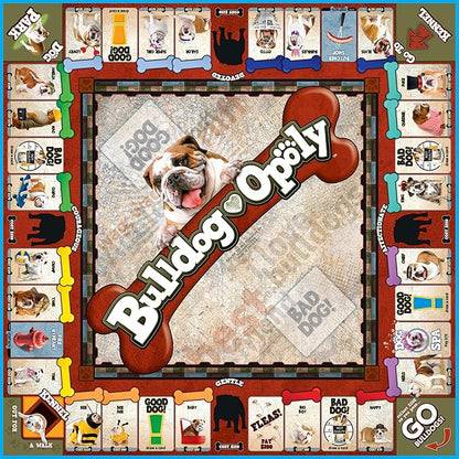 Late for The Sky Bulldog-Opoly Board Game – Bulldog Lovers Family Game Property Trading Dog Theme 2–6 Players Ages 8+ Great Gift for Dog Owners