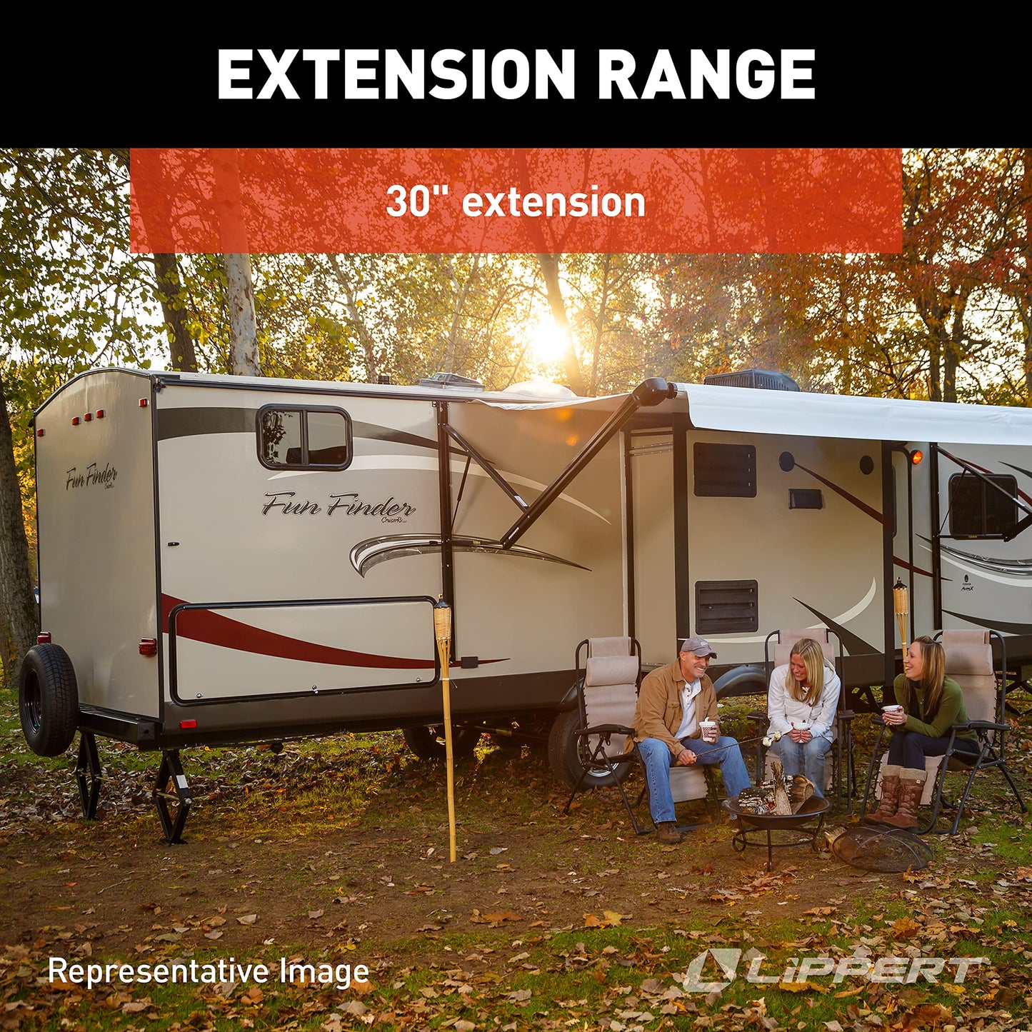 Lippert Components Manual 30" RV Scissor Jack Kit for 5th Wheels, Travel Trailers, Set of Two, 5,000 lb. Load Capacity, Anti Rust Coating, Universal Bolt-On Installation, Bow-Tie Base, Crank Handle - 285344