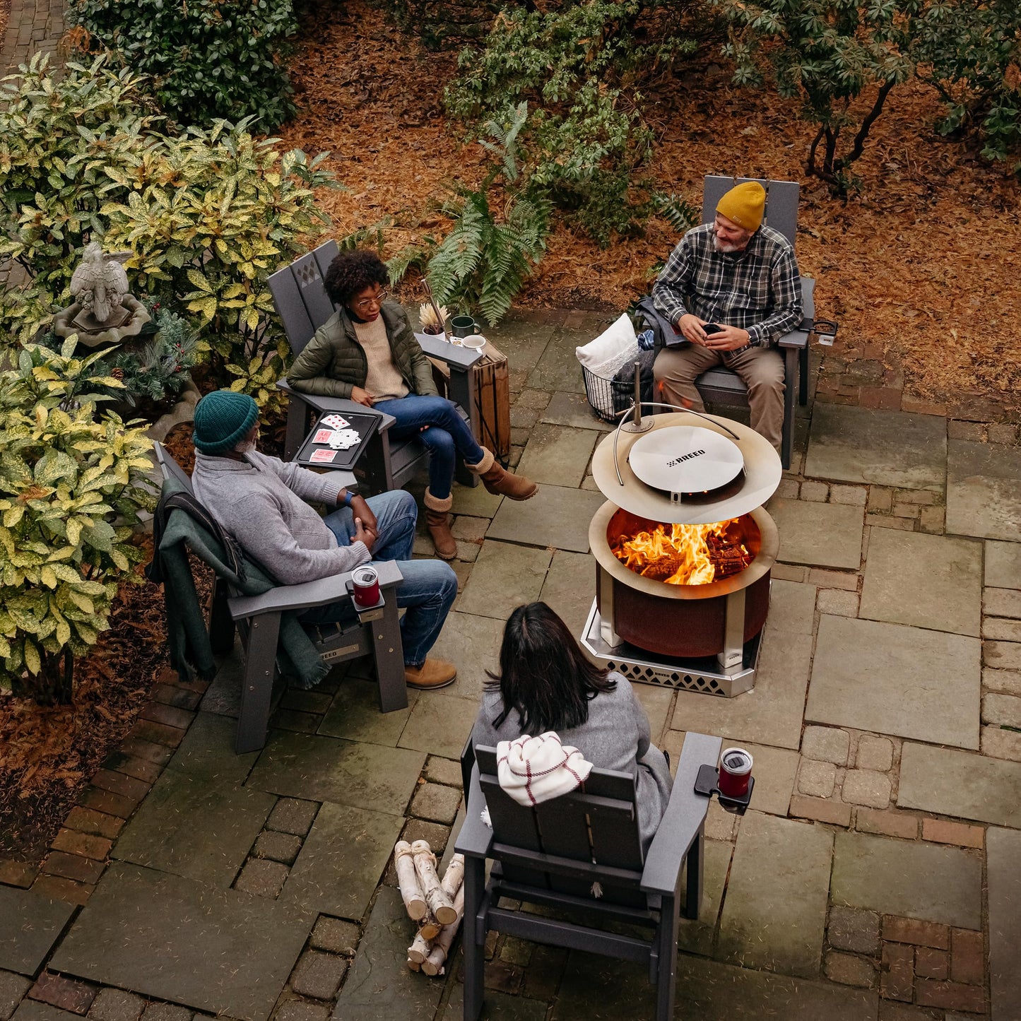 Breeo Smokeless Fire Pit (X Series 24, Corten Steel) | 27.5 inch Smokeless Firepit for Outside | 62 Pounds | Ideal for Families Compatible with Wide Range of Breeo Accessories