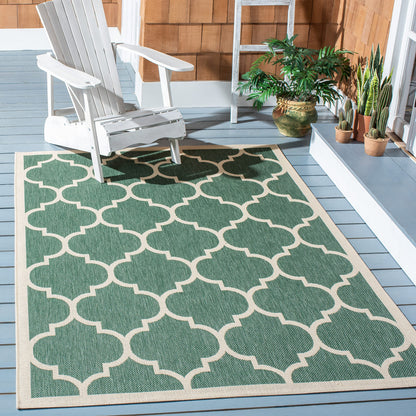 SAFAVIEH Courtyard Collection 8' x 10' Dark Green/Beige CY6914 Trellis Indoor/ Outside Waterproof Easy cleansingPatio Backyard Mudroom Area Mat