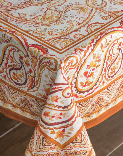 Maison d' Hermine Table Cloth Square Table 100% Cotton 54 x 54 Inches Fall Tablecloth Reusable Everyday Use for Thanksgiving Christmas Decorations Dining Farmhouse Party (Palatial Paisley)