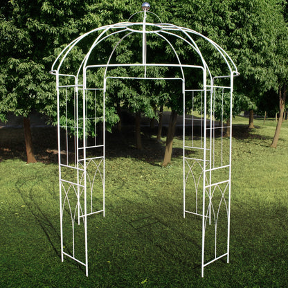OUTOUR French Style Birdcage Shape Heavy Duty Gazebo, 9' Highx 6'6" Wide, Pergola Pavilion Arch Arbor Arbour Plants Stand Rack for Wedding Outdoor Garden Lawn Backyard Patio,Climbing Vines,Roses,White