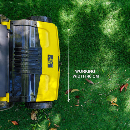 Artificial Turf Sweeper by Roll & Comb, Corded Electric Turf Comb for Synthetic Grass, 16" Working Width, 40L Leaf Collector, 1,600W Motor, Model 502e, 39.5lb