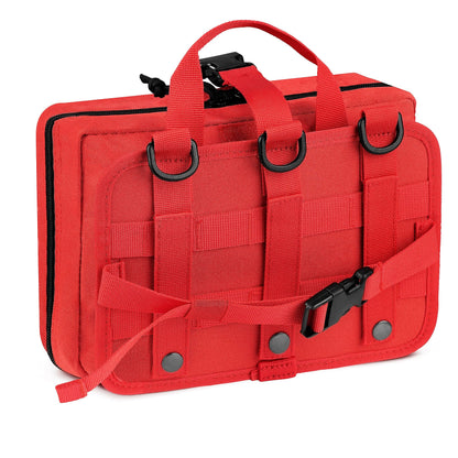 Scherber Vehicle IFAK Emergency Trauma Kit | 90+ Medical Supplies & Equipment, NAR Tourniquet & CPR Mask | Fully Stocked Rip Away Molle Pouch for Car, Home & Professional First Aid | Intermediate, Red