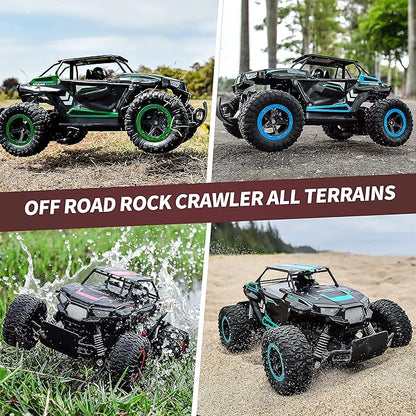 BEZGAR TB142 Remote Control Car - 1:14 Scale RC Cars 20 Km/h 2WD All-Terrains Electric Off-Road Vehicle Truck Crawler Toy with Two Rechargeable Batteries for Boys Kids and Adults
