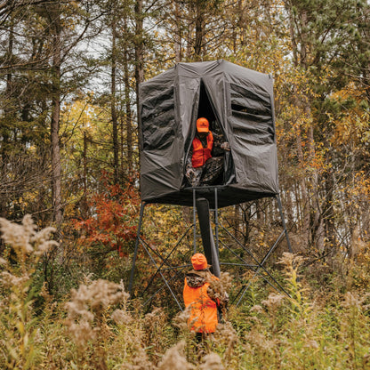 Rivers Edge® Shooting Platform Blind Enclosure, Added Concealment, Lightweight Frame, Installs in Under One Minute, View-Through One Way Fabric, Oversized Windows, Ample Headroom, RE402B