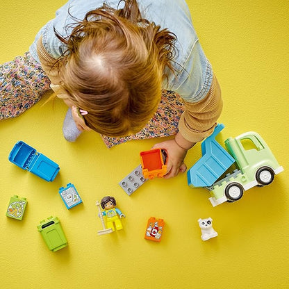LEGO DUPLO Town Recycling Truck 10987 Building Toy Set Learn Through Play with This STEM Creative Birthday Gift for Toddlers Boys Girls Ages 2+ Comes with 3 Sorting Bins for Recycling