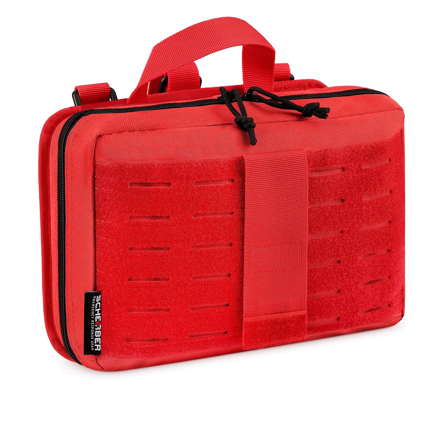 Scherber Vehicle IFAK Emergency Trauma Kit | 90+ Medical Supplies & Equipment, NAR Tourniquet & CPR Mask | Fully Stocked Rip Away Molle Pouch for Car, Home & Professional First Aid | Intermediate, Red