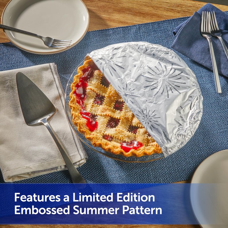 Reynolds Wrap Fun Foil with Festive Firework Pattern, Embossed Aluminum Foil Roll, Festive Embossed Foil for Covering Summer Dishes for BBQs, 25 Sq. Ft.