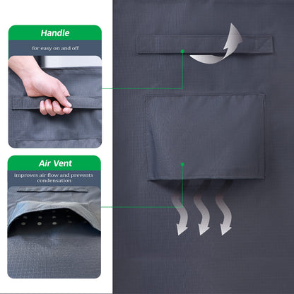 F&J Outdoors Heavy Duty Waterproof Anti-UV Rip-stop Fabric Extra Large Patio Furniture Covers, Grey, 180"x96"x36"