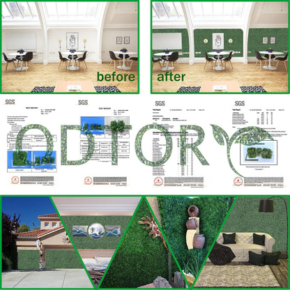 ODTORY Artificial Boxwood Roll,48x120 in (40 sqft) UV-Anti Faux Ivy Boxwood Hedge Leaf Grass Wall for Patio Balcony Privacy, Garden, Backyard Greenery Wall Backdrop and Fence Decor