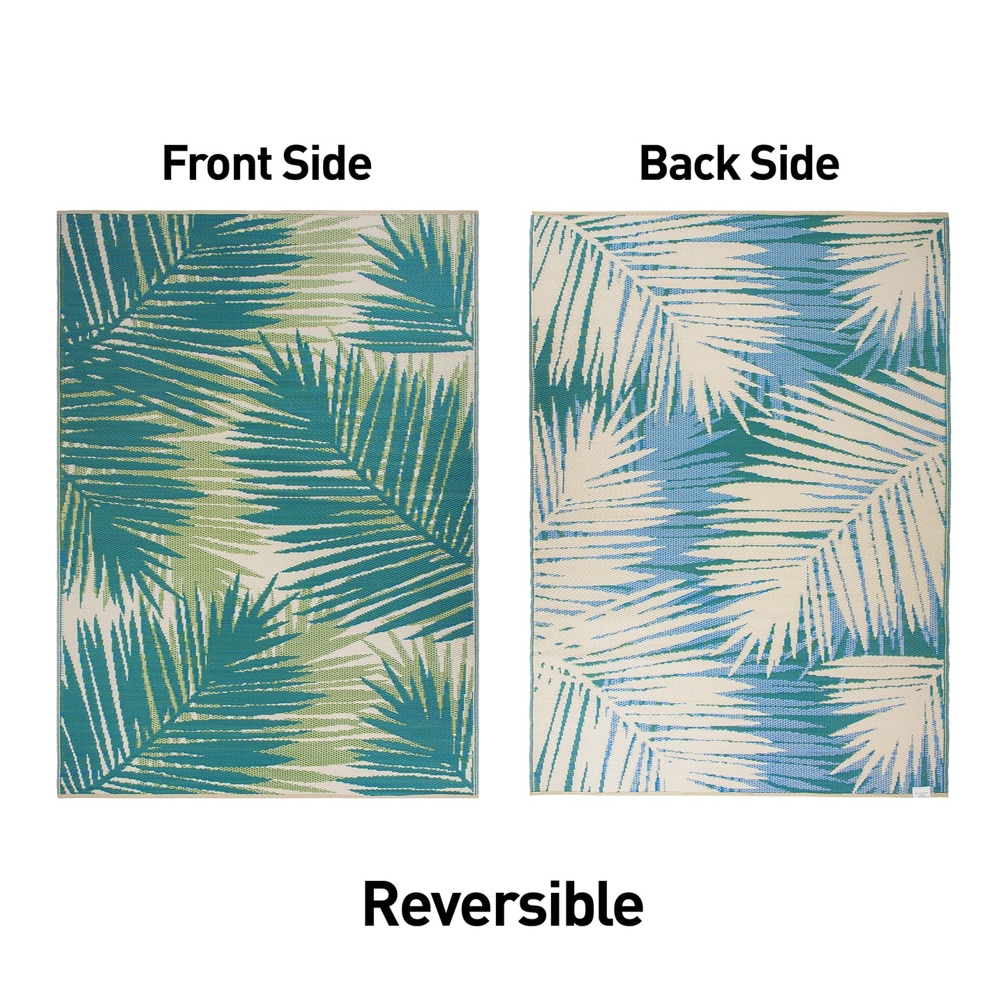 Rugshop Tropical Floral Reversible Crease-Free Waterproof Premium Recycled Plastic Outdoor Rugs for Patio,Backyard,RV,Deck,Picnic,Trailer,Beach,Camping Green 7'10" x 10'