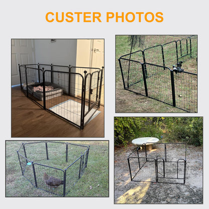 fowick 32" H x32 w Dog Playpen 10 Panels, Lack MelalPupy Exercise Pen forindoors & Oudors,Ffoldabl Animal Bamier ence, Porable petplay Pen for smal Dogs& Rabbits, No Dig Fence
