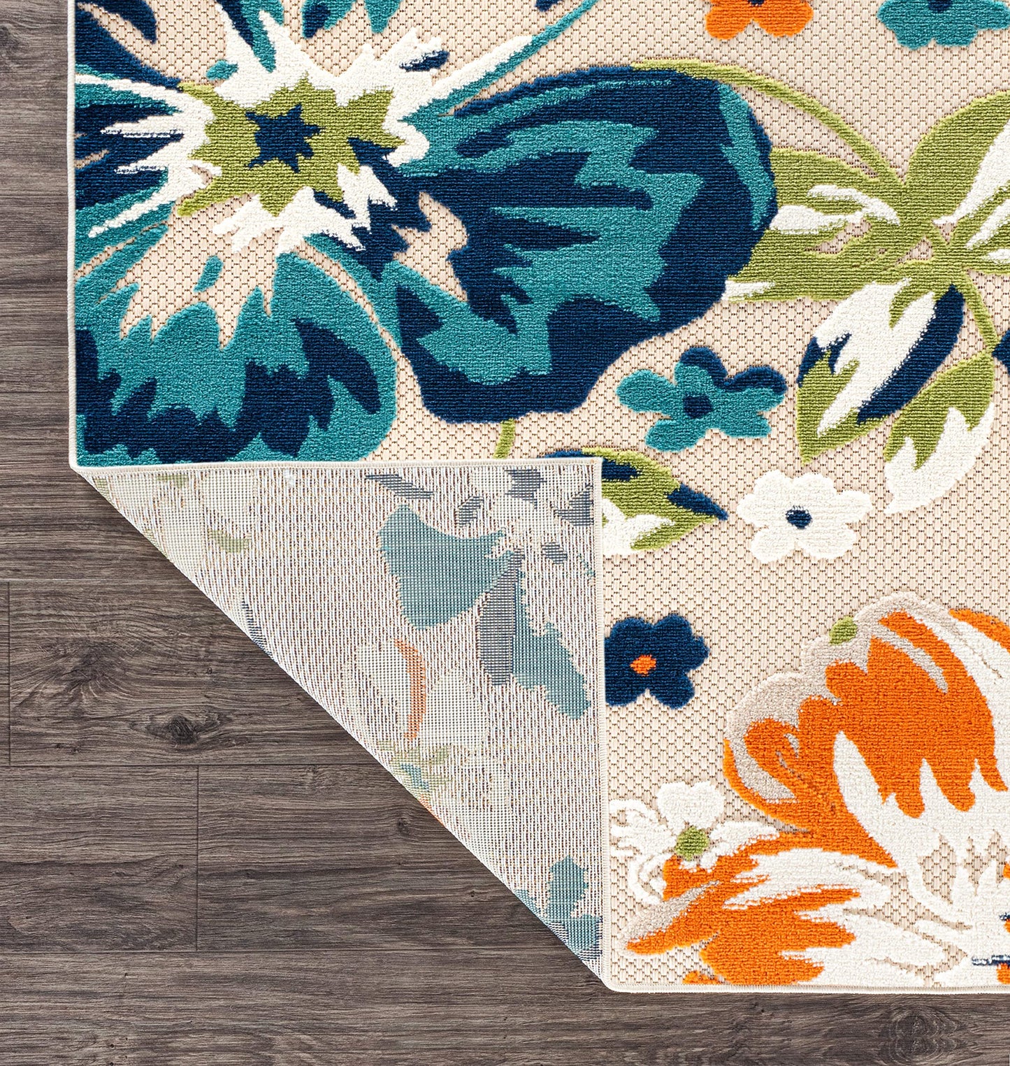 Rugshop Bergamo Contemporary Floral Indoor Outdoor Area Rug, Non-Shedding Carpet for Patio Deck Backyard or Garden Multi 7'10" x 10'