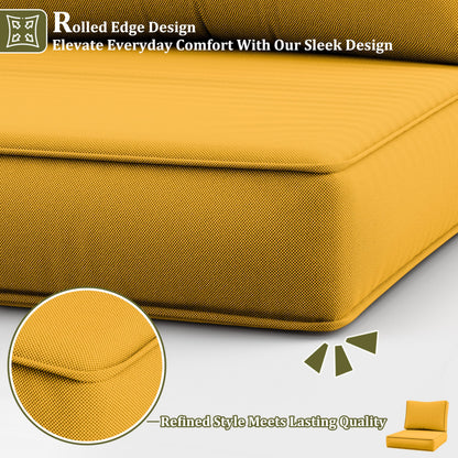 Kimunuk 14 Pcs Outdoor Cushion Slipcovers All-Weather Patio Cushion Covers, Replacement Waterproof with Zipper for Patio Furniture, Sectional Couch 3 Sizes, Covers Only