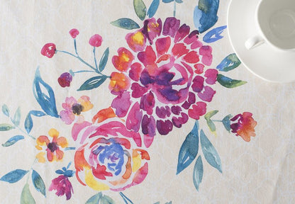 Maison d' Hermine Table Cloth Rectangle Table 100% Cotton 70 x 90 Inches Tablecloth Reusable Decorative for Dining Kitchen Room Farmhouse Home Gifts for Mothers Day Spring Summer - Rose Garden