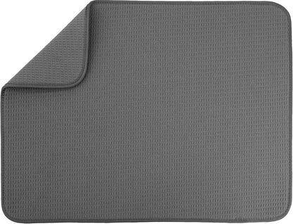 S&T INC. XL Dish Drying Mat - Absorbent Microfiber Kitchen Counter Pad | 18” x 24”, Charcoal