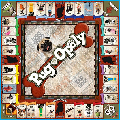 Late for The Sky Pug-Opoly Dog Board Game for Families &amp Adults – Pug Lovers Property Trading Game 2–6 Players Ages 8+ One-Hour or Full Play Fun Party Gift for Dog Owners