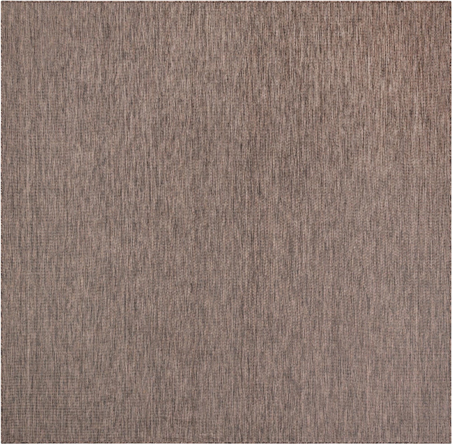 Unique Loom Outdoor Solid Collection Area Rug (10' Square Light Brown/Ivory)