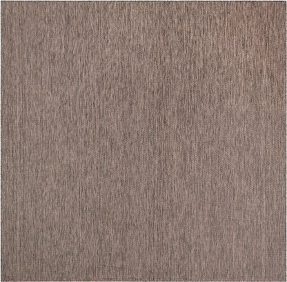 Unique Loom Outdoor Solid Collection Area Rug (10' Square Light Brown/Ivory)