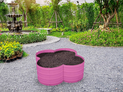 Plant & Plot Galvanized Raised Garden Beds Outdoor // 3×3×1 ft Planter Raised Beds for Gardening, Vegetables, Flowers // Large Metal Garden Box (Pink) // Patented Tool-Free Design