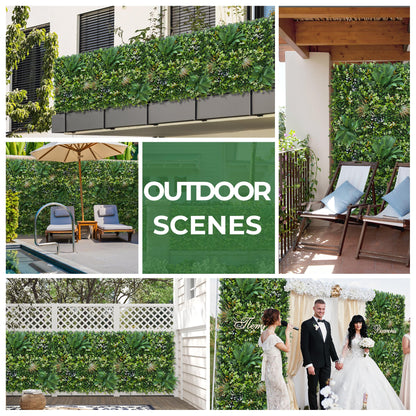BHXCL Artificial Greenery Grass Wall Panels: 40x120 Inch UV-Anti Faux Boxwood Roll Panels,Indoor and Outdoor Ivy Plant Privacy Fence Screen for Balcony,Garden, Patio Decor