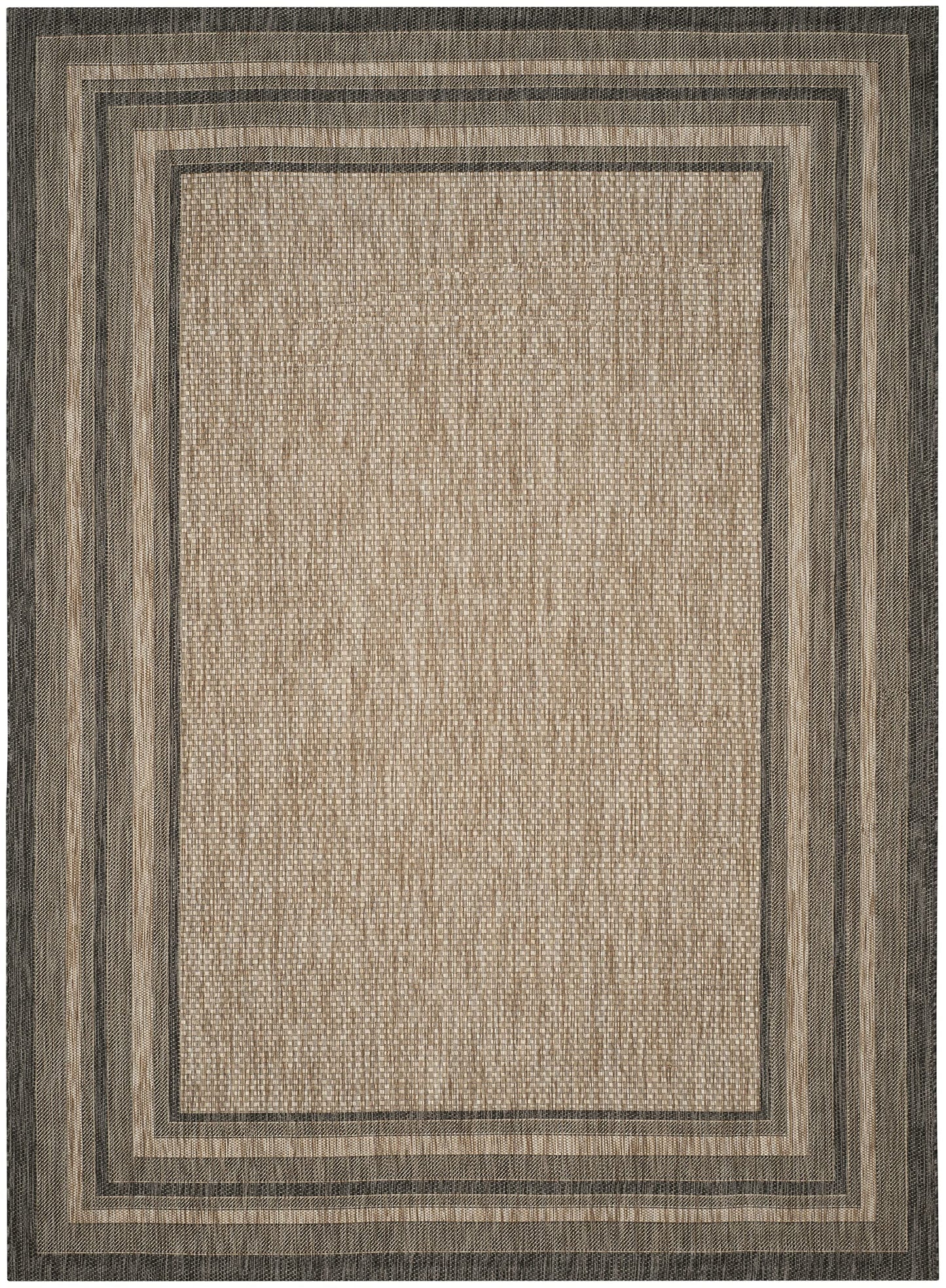 SAFAVIEH Courtyard Collection 8' x 10' Natural / Black CY8475 Indoor/ Outdoor Patio Backyard Mudroom Area Rug