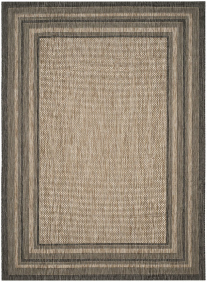 SAFAVIEH Courtyard Collection 8' x 10' Natural / Black CY8475 Indoor/ Outdoor Patio Backyard Mudroom Area Rug