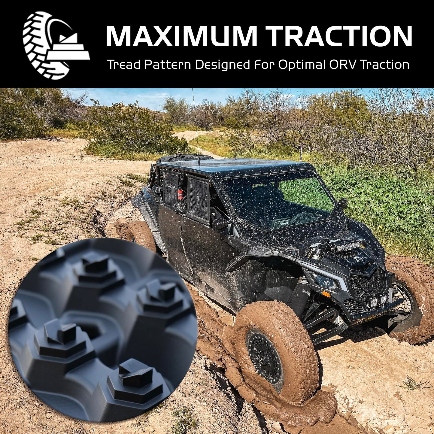 Caliber XTrax Off Road and Snow Recovery Traction Boards, Made in USA, Red, 2-PACK