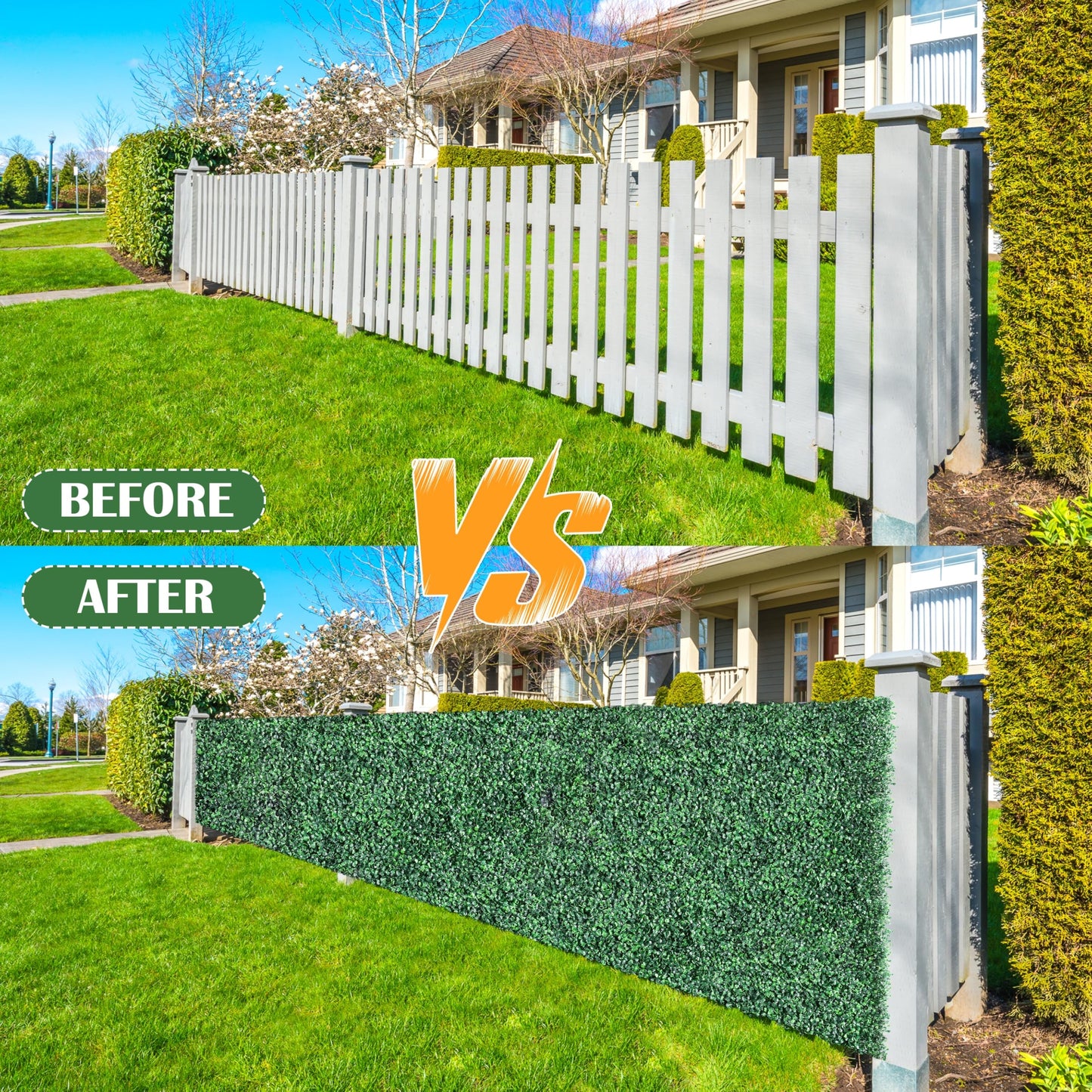 Sunnyglade 40"x120" Artificial Boxwood Roll Panels, UV-Resistant Artificial Privacy Fence Screen, Ivy Leaves Grass Wall Roll Panels for Garden Balcony Patio Decor (40x120 in)