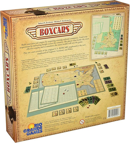 Rio Grande Games Boxcars Family Board Game 2-6 Players 90 Minute Strategy Game