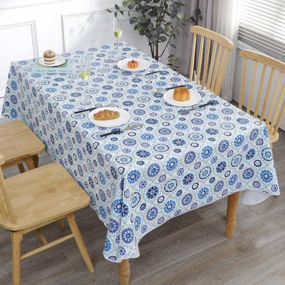 Heavy Duty Vinyl Tablecloth with Flannel Backing Waterproof Oil-Proof Plastic Table Cloth Stain-Resistant Wipeable Rectangle or Square Table Cover for Indoor and Outdoor (Floral Vine,60x102 Inch)