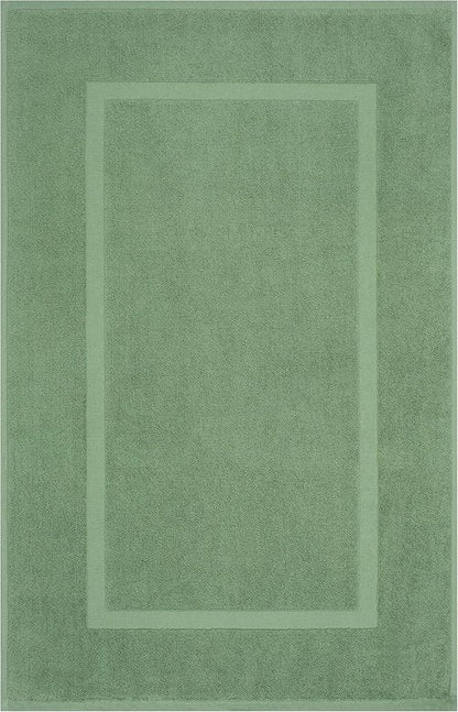 Cotton Paradise 100% Cotton Bath Mats - Soft, Absorbent, Quick-Dry Set of 2 | Sage Green 20x34 Inches
