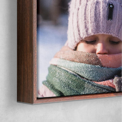 P&L ART. Personalized Custom Canvas Prints: Photo On Canvas Transform Your Photos into Stunning Framed Wall Art Digitally Printed Photo To Canvas Ideal for Home Decor Gifts Keepsakes Walnut 16X24