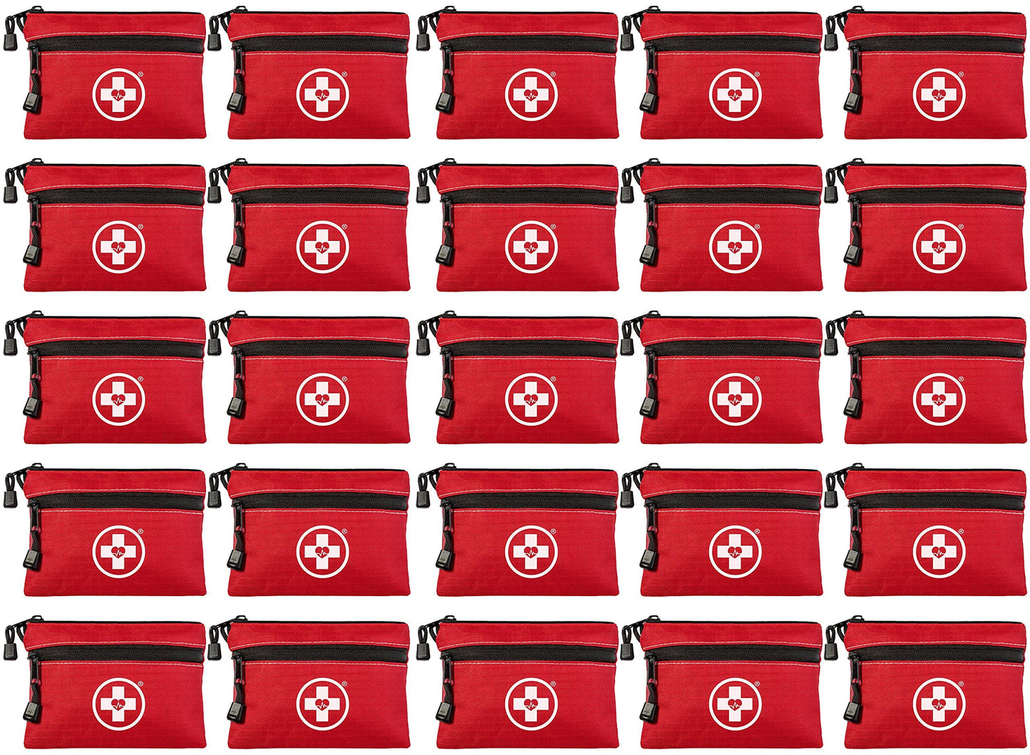 Swiss Safe 2-in-1 First Aid Kit for Car, Travel & Home, Businesses - Bonus Mini Kit for Medical Emergency Aid, Survival, Camping - 64 Piece, 25 Pack