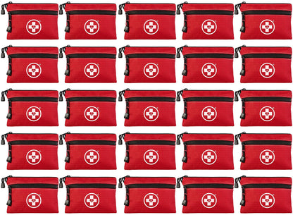 Swiss Safe 2-in-1 First Aid Kit for Car, Travel & Home, Businesses - Bonus Mini Kit for Medical Emergency Aid, Survival, Camping - 64 Piece, 25 Pack
