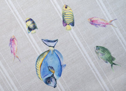 Maison d' Hermine Table Cloth Rectangle Table 100% Cotton 60 x 90 Inches Tablecloth Reusable Decorative for Dining Kitchen Room Farmhouse Home Gifts for Mothers Day Spring Summer - Poisson