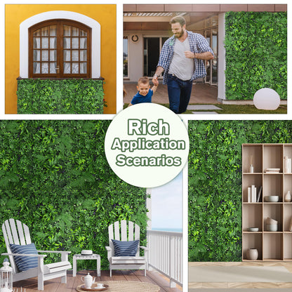 DOPGIB Artificial Green Boxwood Grass Wall Roll: 48"x128"(43 SQFT) UV Protected Ivy Privacy Hedge Fence Screen for Chain Link Fences Panel Indoor,Outdoor Patio Balcony & Garden