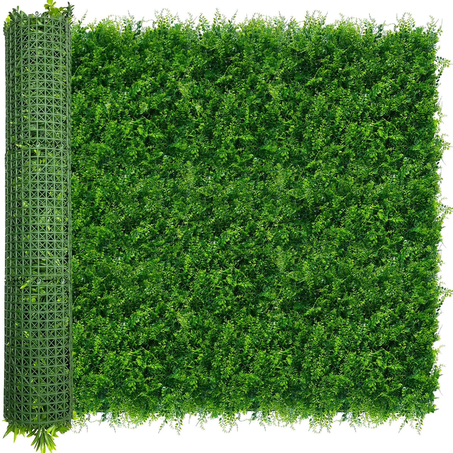 ODTORY Artificial Plants Hedge Wall Panels：54x120 Inch (45 sqft) UV-Anti Greenery Boxwood Fence Privacy Screen, Faux Ivy Grass Wall with Fake Leaves for Indoor Outdoor Background Covering