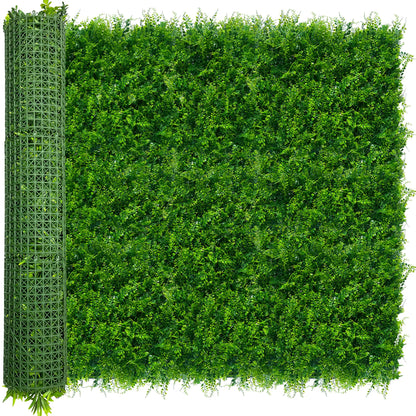 ODTORY Artificial Plants Hedge Wall Panels：54x120 Inch (45 sqft) UV-Anti Greenery Boxwood Fence Privacy Screen, Faux Ivy Grass Wall with Fake Leaves for Indoor Outdoor Background Covering