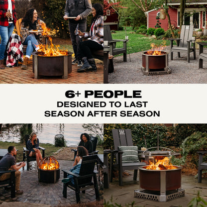 Breeo Smokeless Fire Pit (X Series 24, Corten Steel) | 27.5 inch Smokeless Firepit for Outside | 62 Pounds | Ideal for Families Compatible with Wide Range of Breeo Accessories