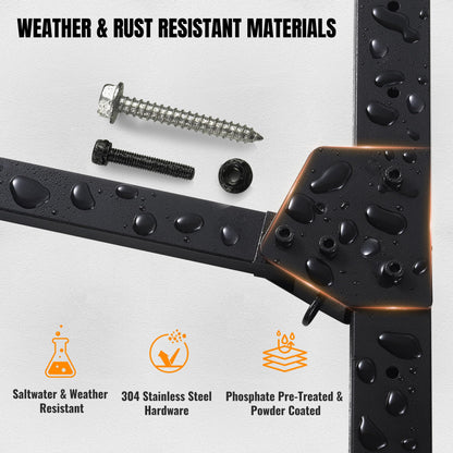 NIMBLERACK Kayak Wall Mount Rack, 45.3" Heavy Duty Canoe Storage Brackets, Foldable Space Saving Hanger, 304 Stainless Steel for Outdoor & Indoor, Fits SUP/Paddle Board(Black, 2-Tier)