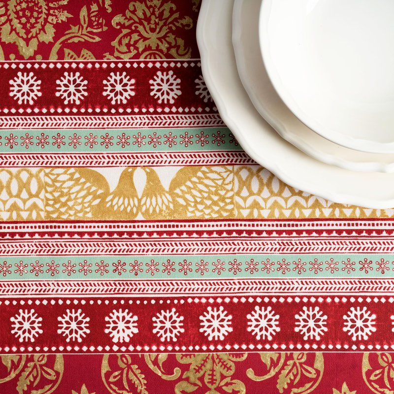 Maison d' Hermine Table Cloth Square Table 100% Cotton 60 x 60 Inches Fall Tablecloth Reusable Everyday Use for Thanksgiving Christmas Decorations Dining Farmhouse Party (Sofia)
