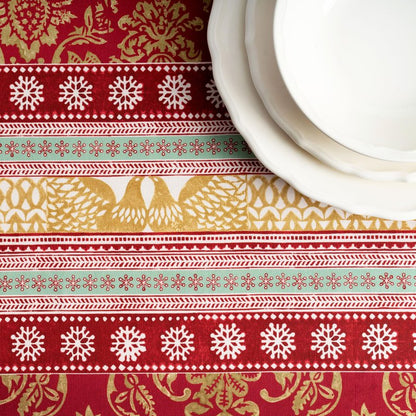 Maison d' Hermine Table Cloth Square Table 100% Cotton 60 x 60 Inches Fall Tablecloth Reusable Everyday Use for Thanksgiving Christmas Decorations Dining Farmhouse Party (Sofia)