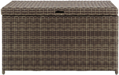Crosley Furniture Bradenton Wicker Outdoor Storage Box for Patio Furniture Cushions, Pool Floats, Garden Tools, Brown